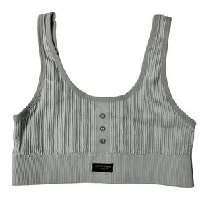 Lucky Brand Women's Ribbed Bra Bralette Size Small Grey/Blue Casual